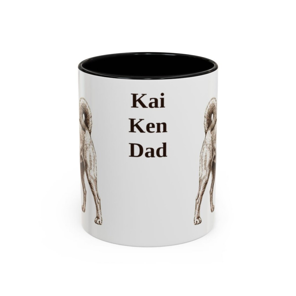 11oz Kai Ken Dog Dad Mug, Black, front view