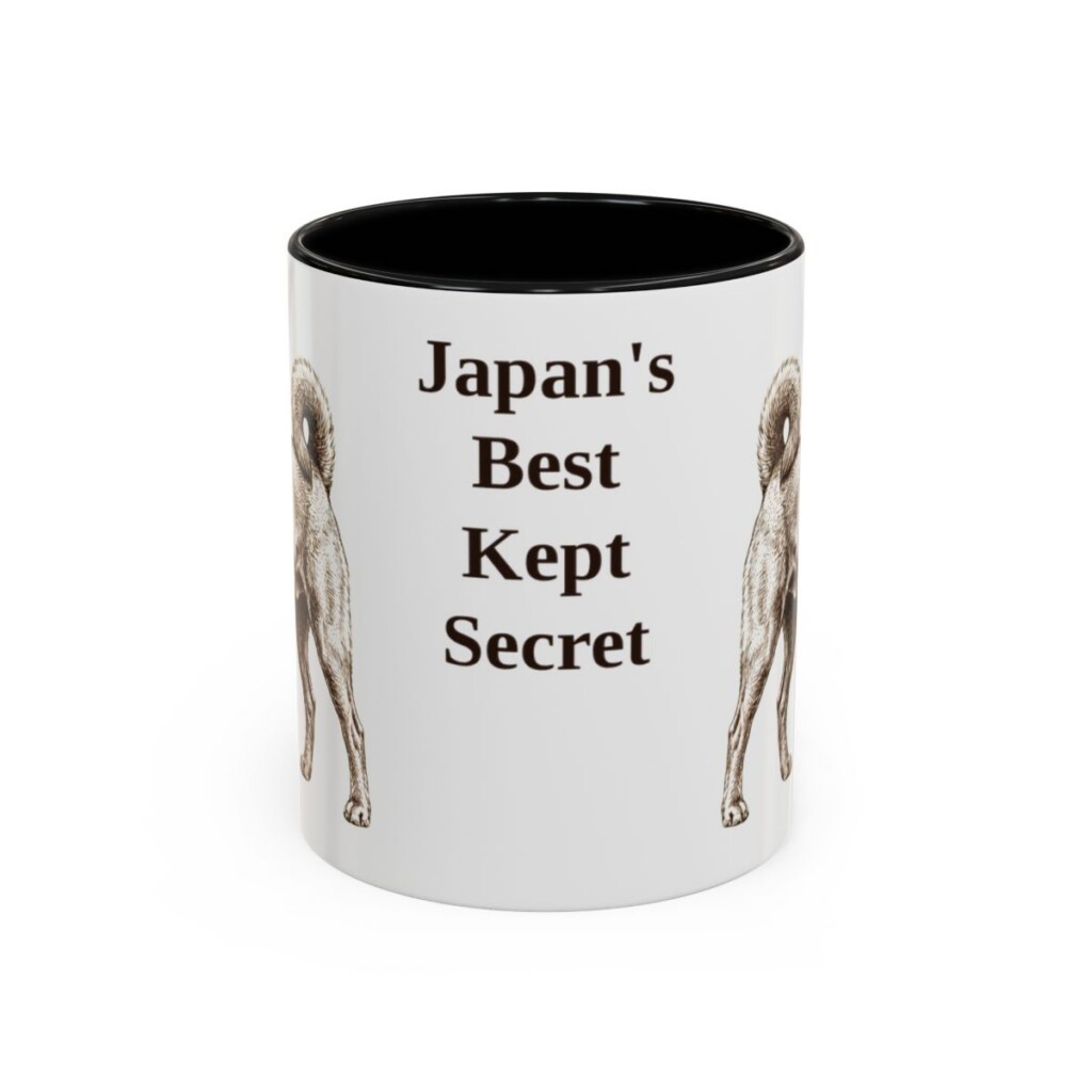 11oz Funny Kai Ken Mug, Black, front view