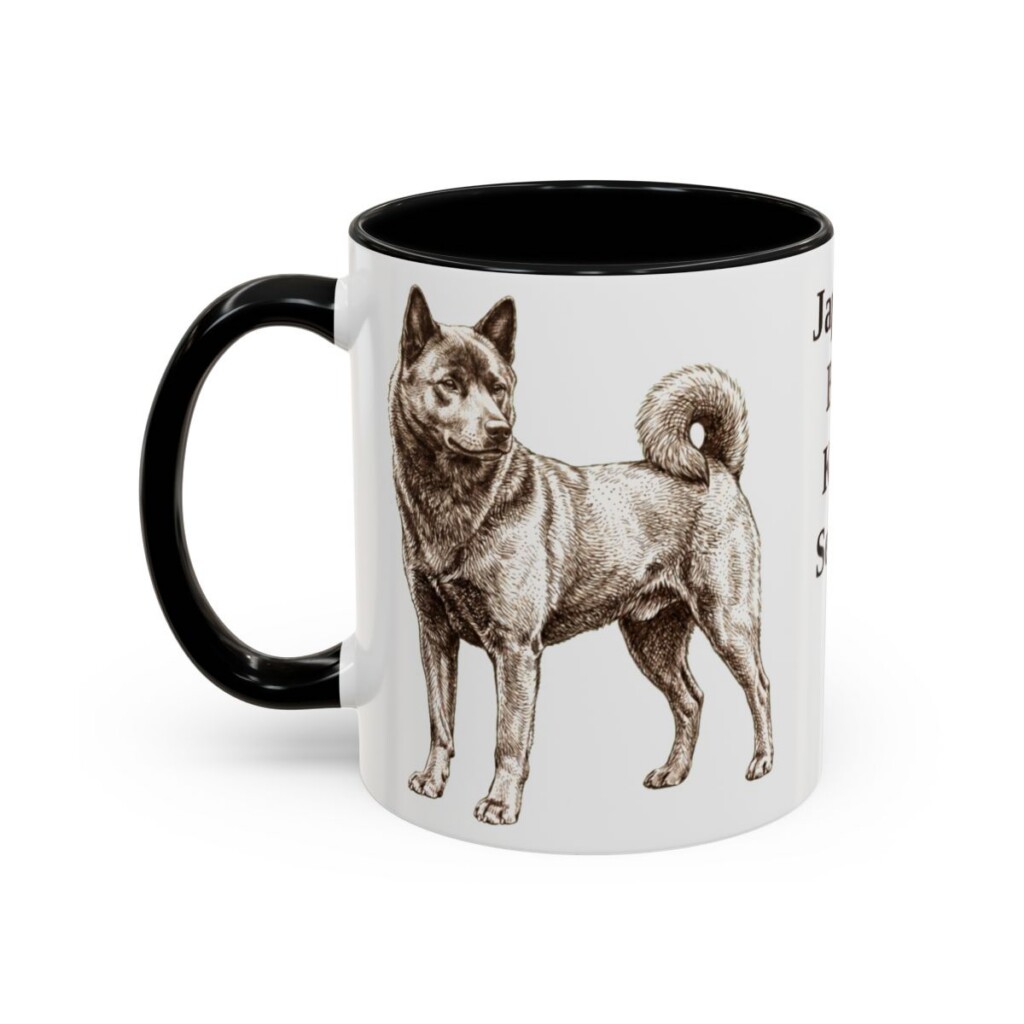 11oz Funny Kai Ken Mug, Black, left side view