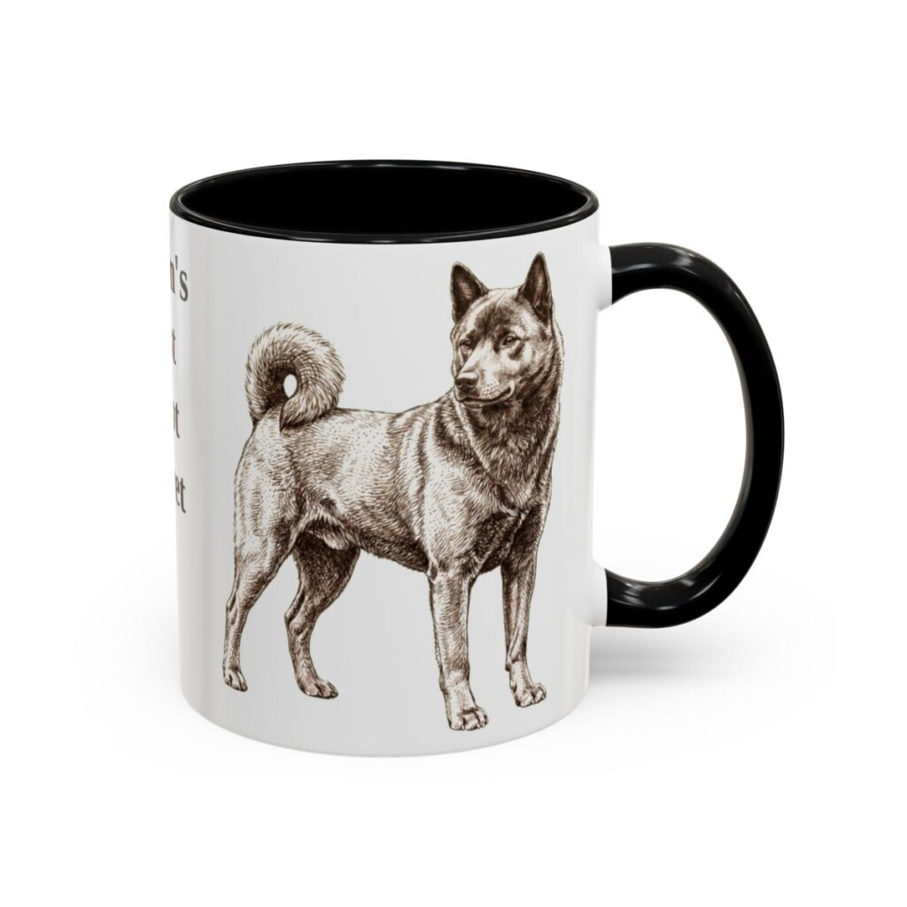 11oz Funny Kai Ken Mug, Black, right side view