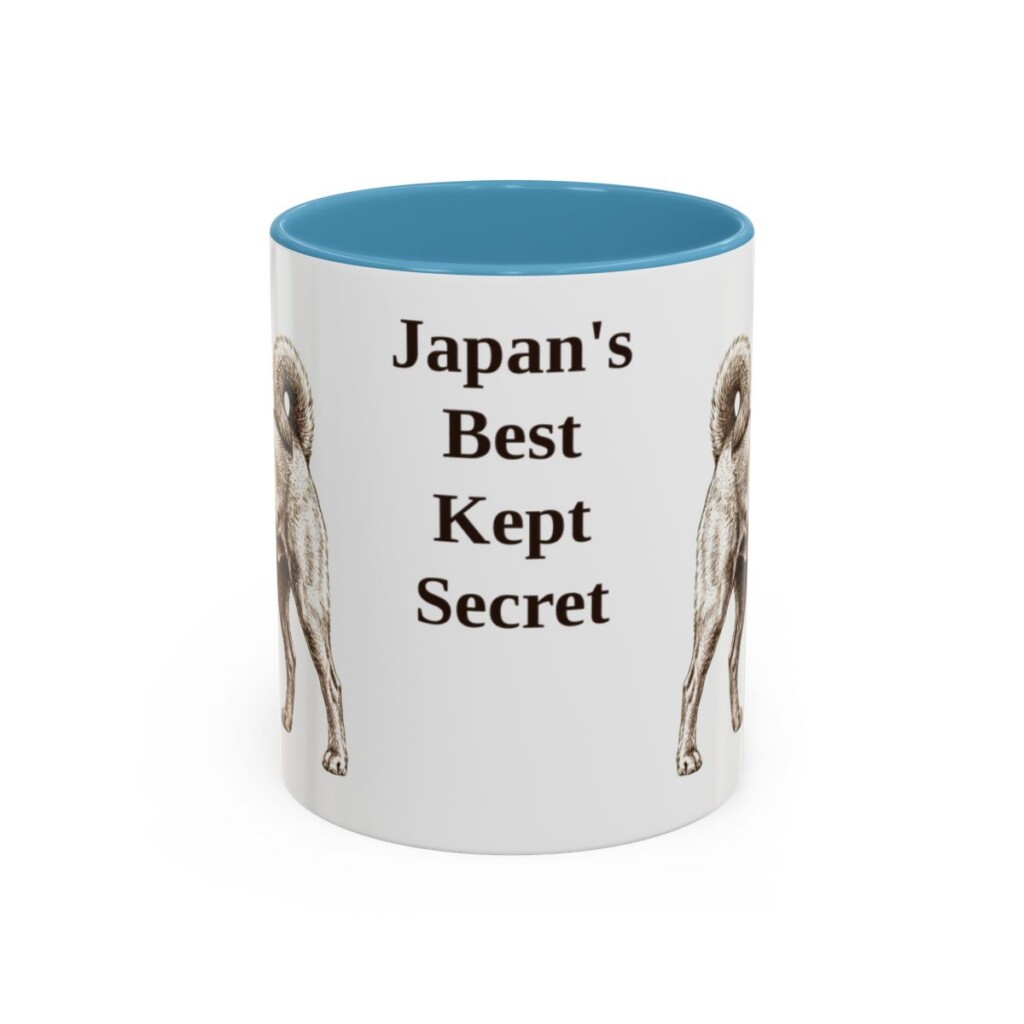 11oz Funny Kai Ken Mug, Light Blue, front view