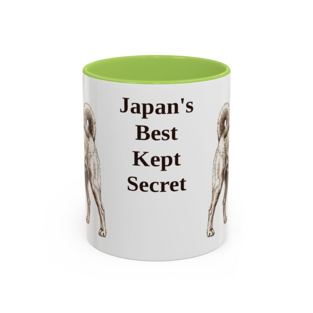 11oz Funny Kai Ken Mug, Light Green, front view