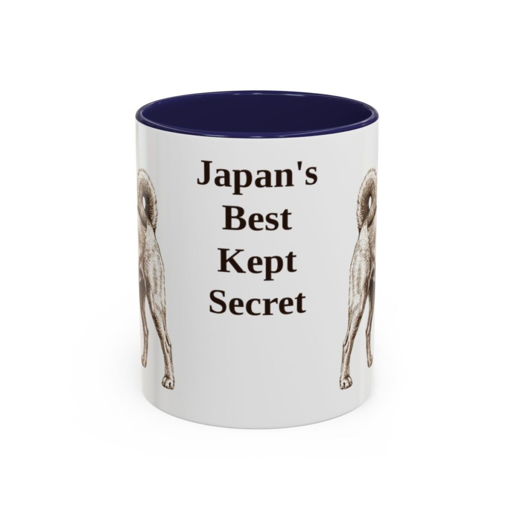 11oz Funny Kai Ken Mug, Navy, front view