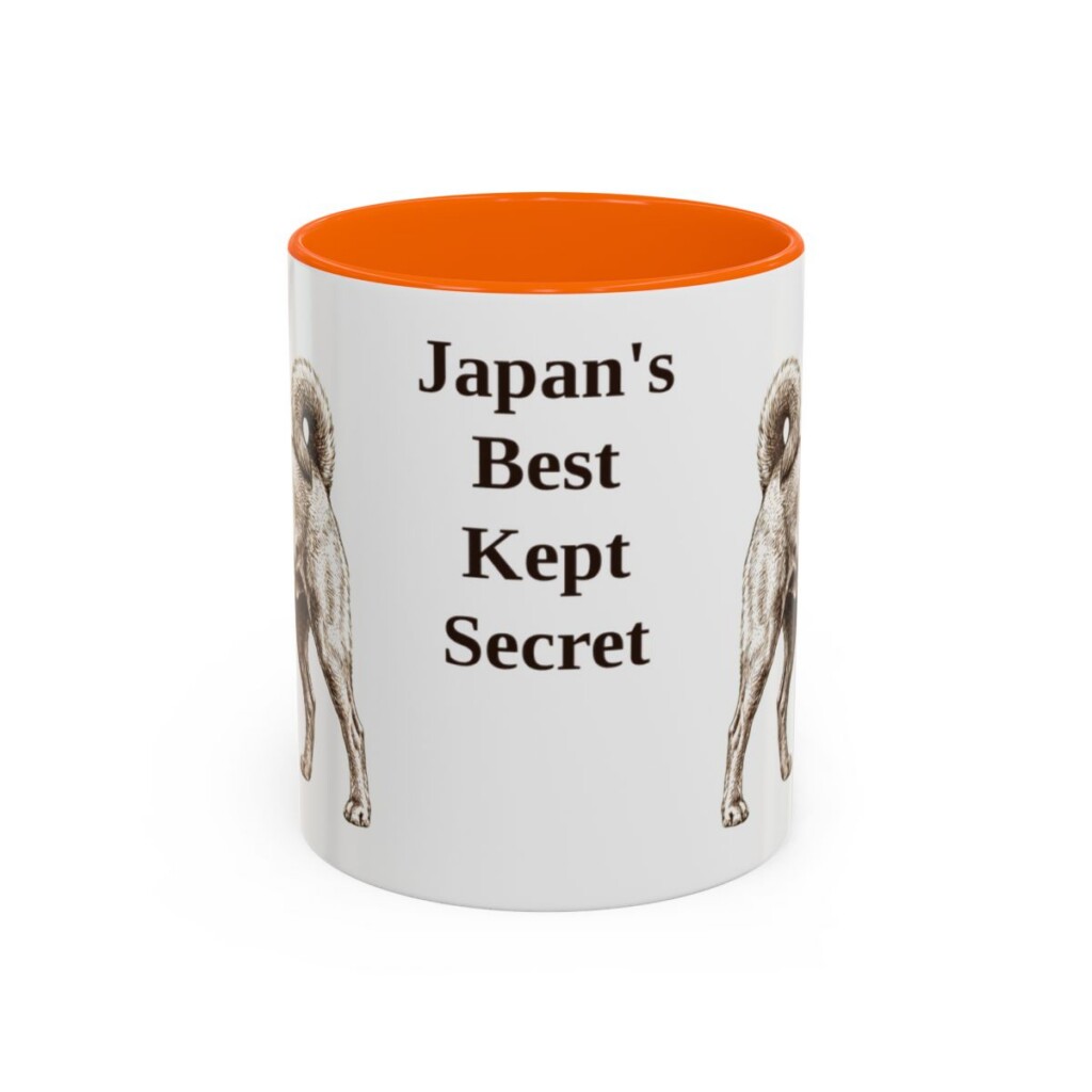 11oz Funny Kai Ken Mug, Orange, front view