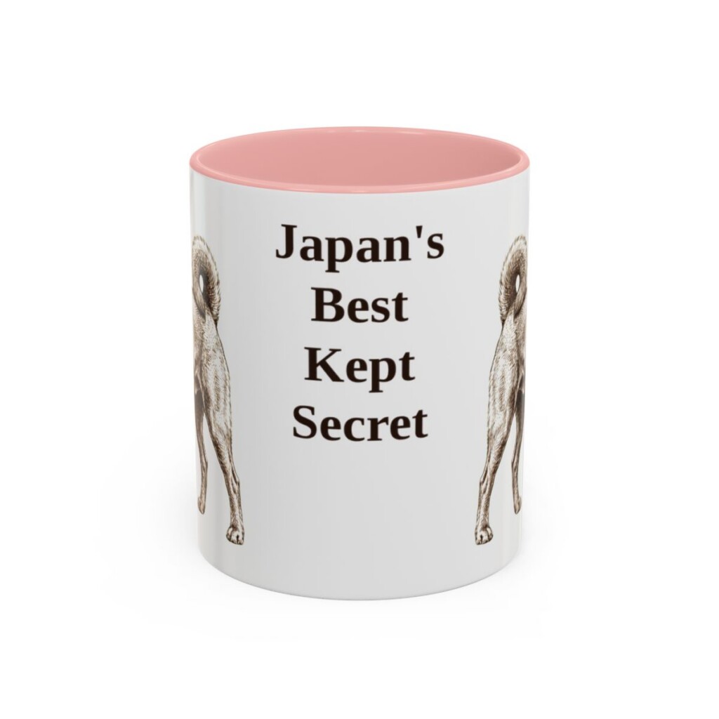 11oz Funny Kai Ken Mug, Pink, front view