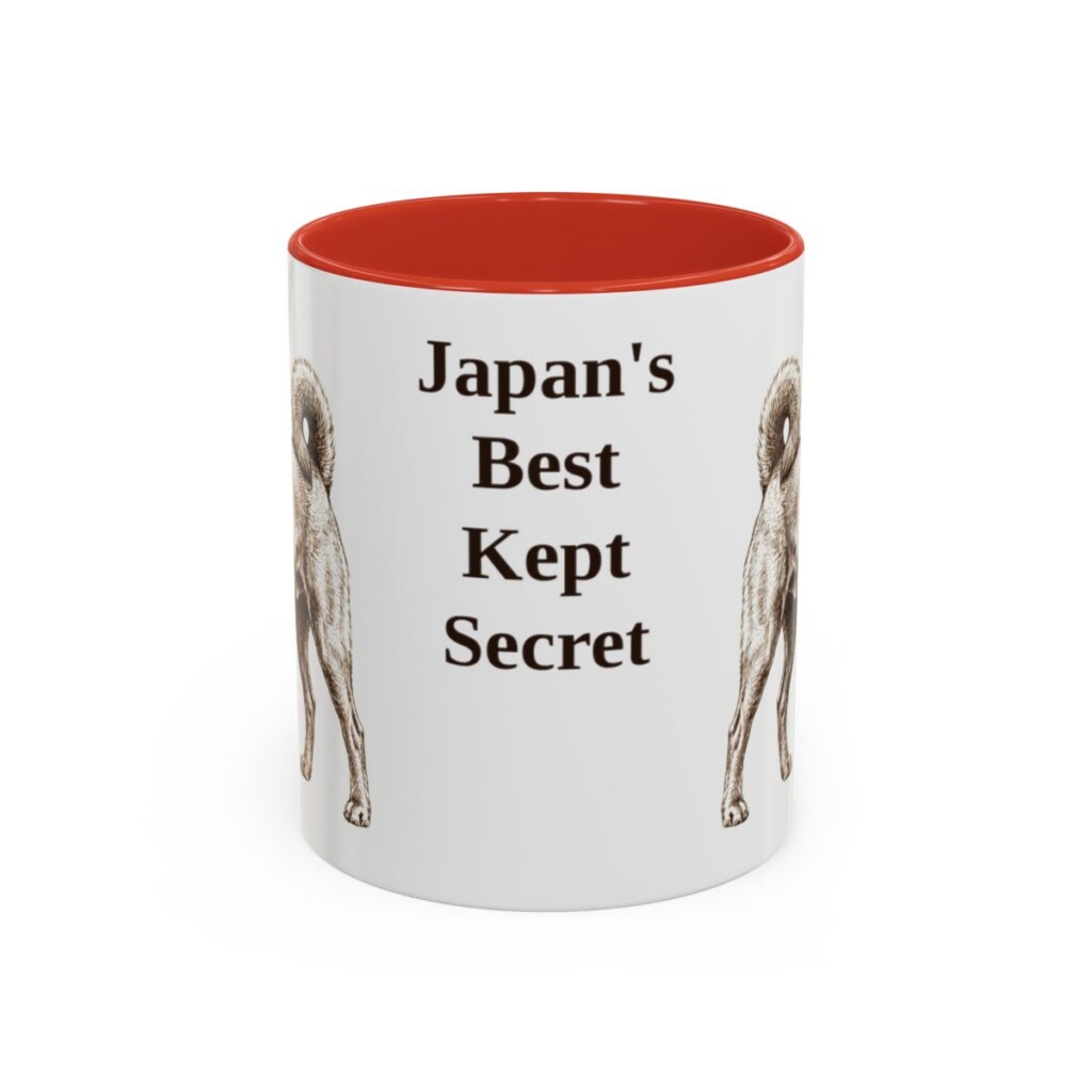 11oz Funny Kai Ken Mug, Red, front view