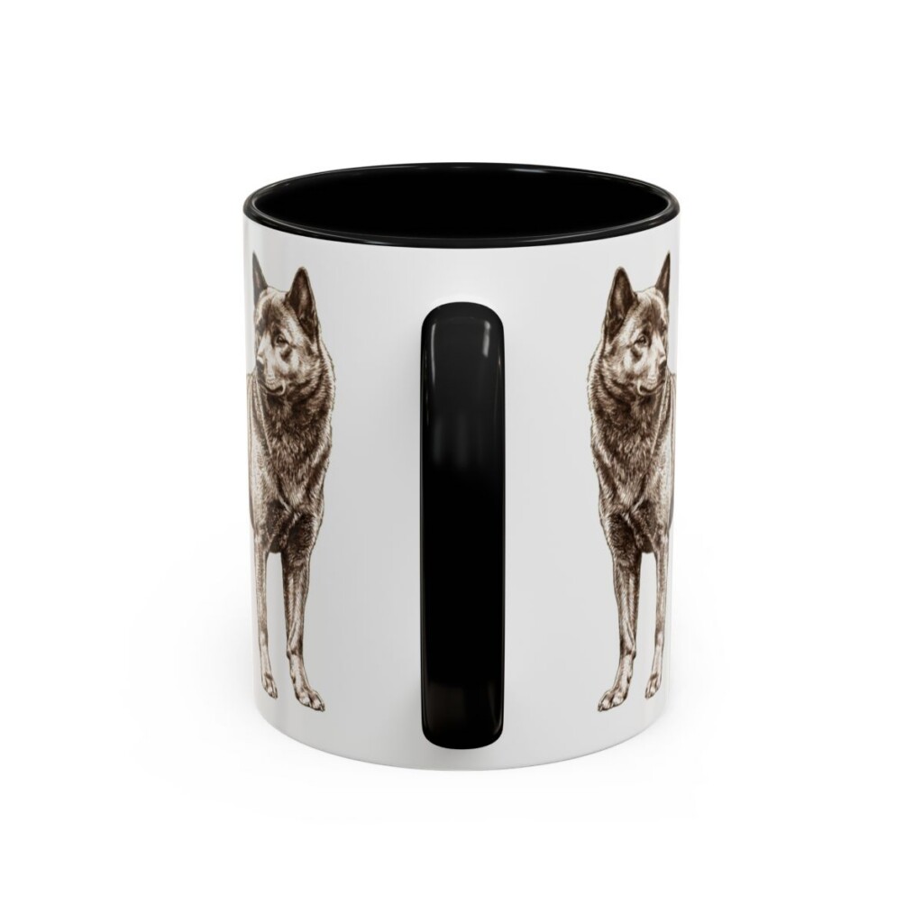 11oz Kai Ken Latin Mug, Black, back view