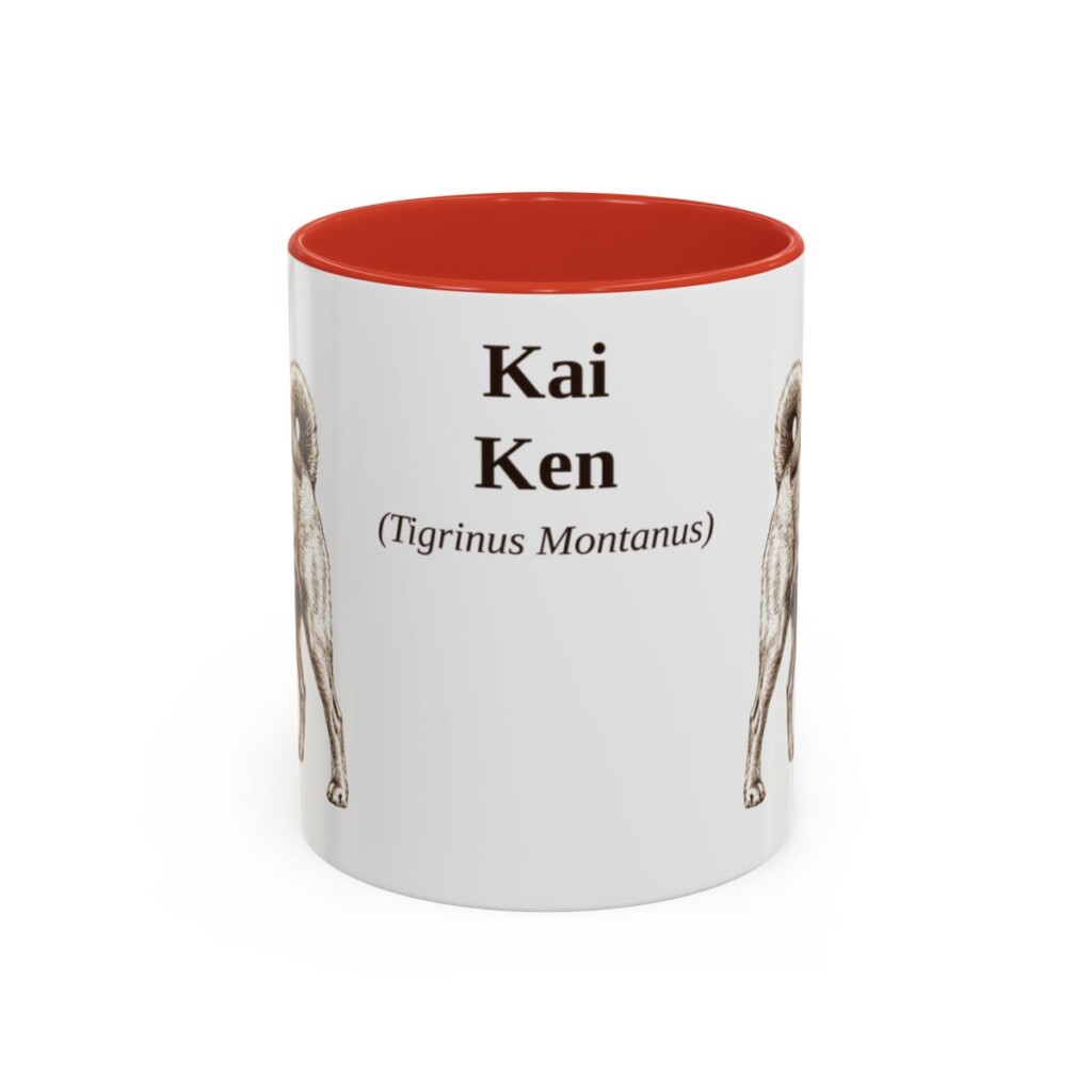 11oz Kai Ken Latin Mug, Red, front view
