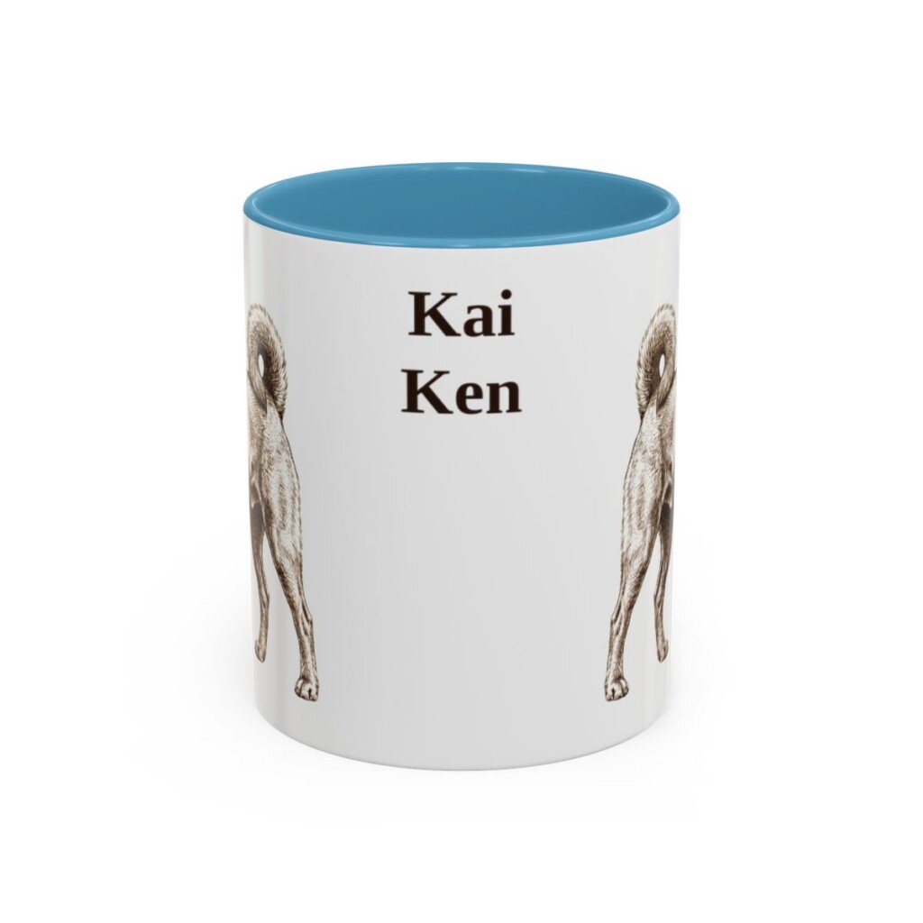 11oz Kai Ken Mug, Light Blue, front view