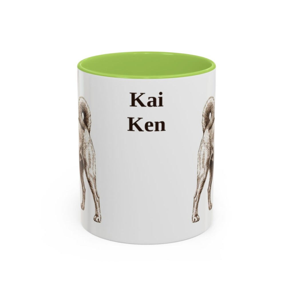 11oz Kai Ken Mug, Light Green, front view
