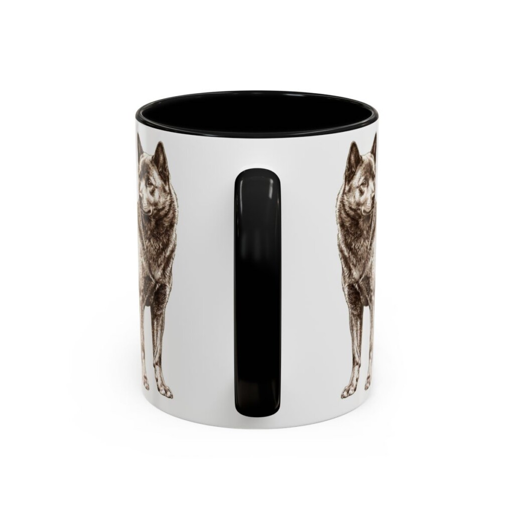 11oz Kai Ken Dog Mom Mug, Black, back view