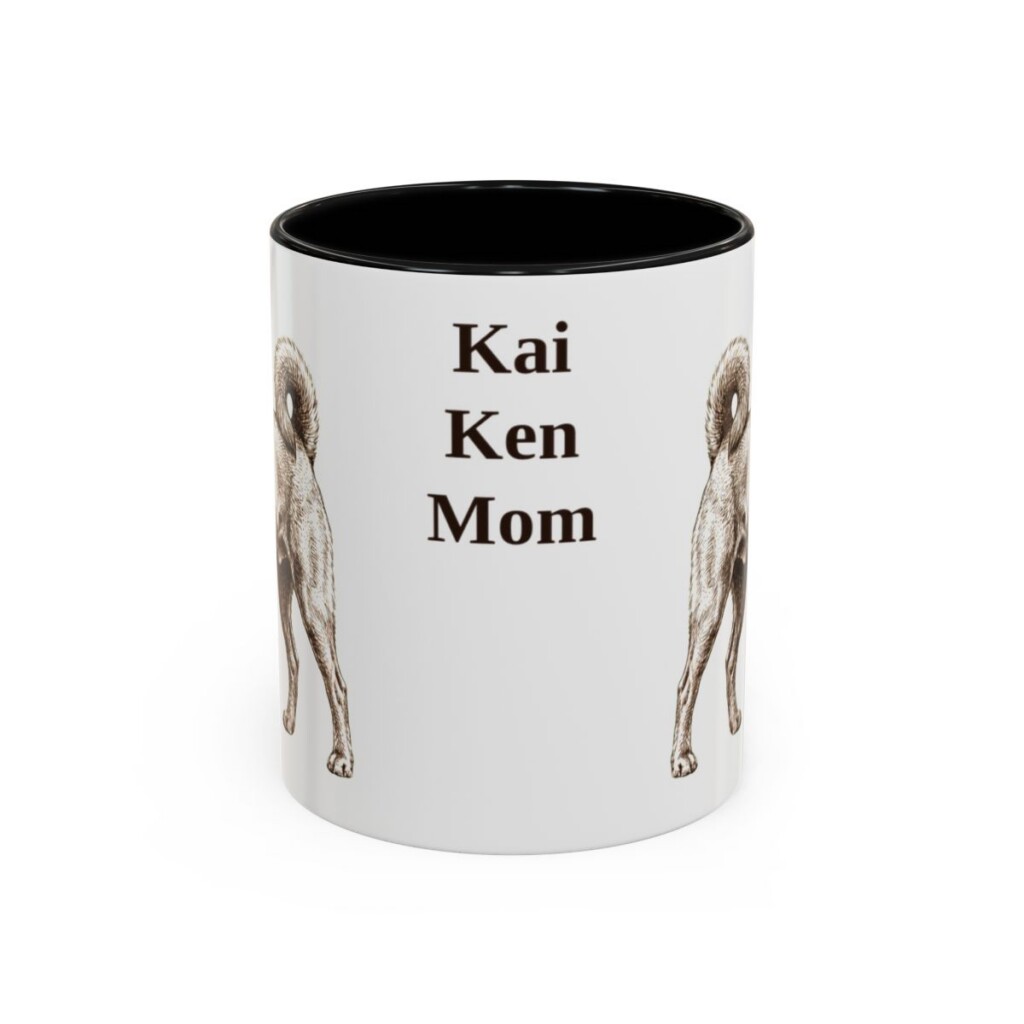 11oz Kai Ken Dog Mom Mug, Black, front view