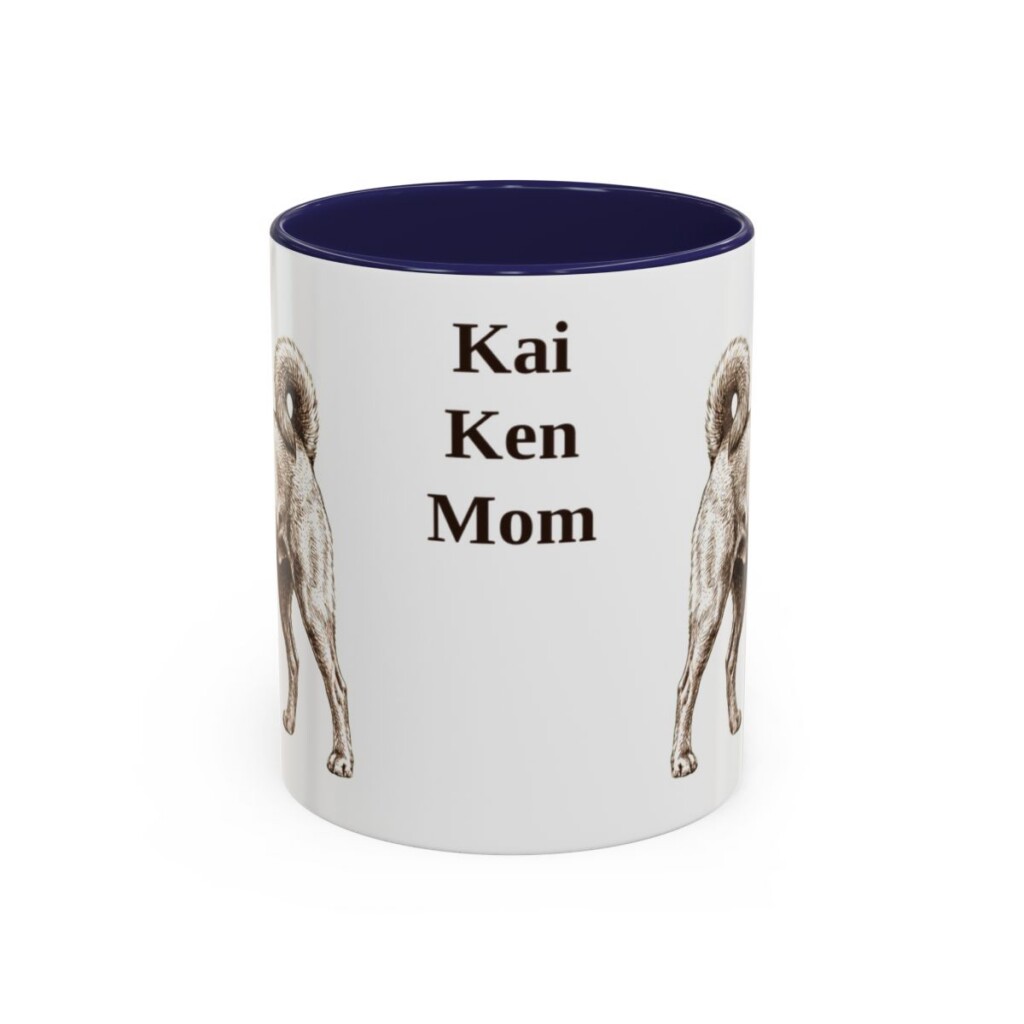 11oz Kai Ken Dog Mom Mug, Navy, front view