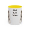 11oz Kai Ken Dog Mom Mug, Yellow, front view