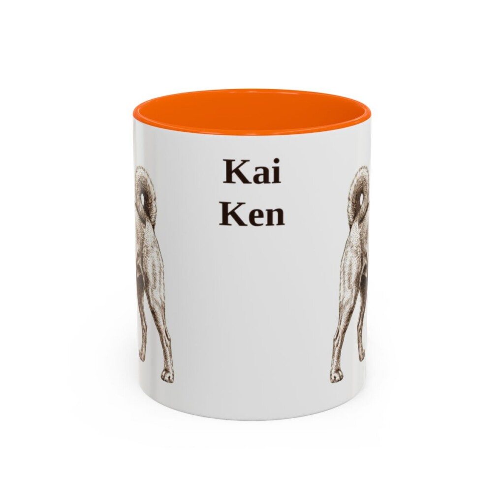 11oz Kai Ken Mug, Orange, front view
