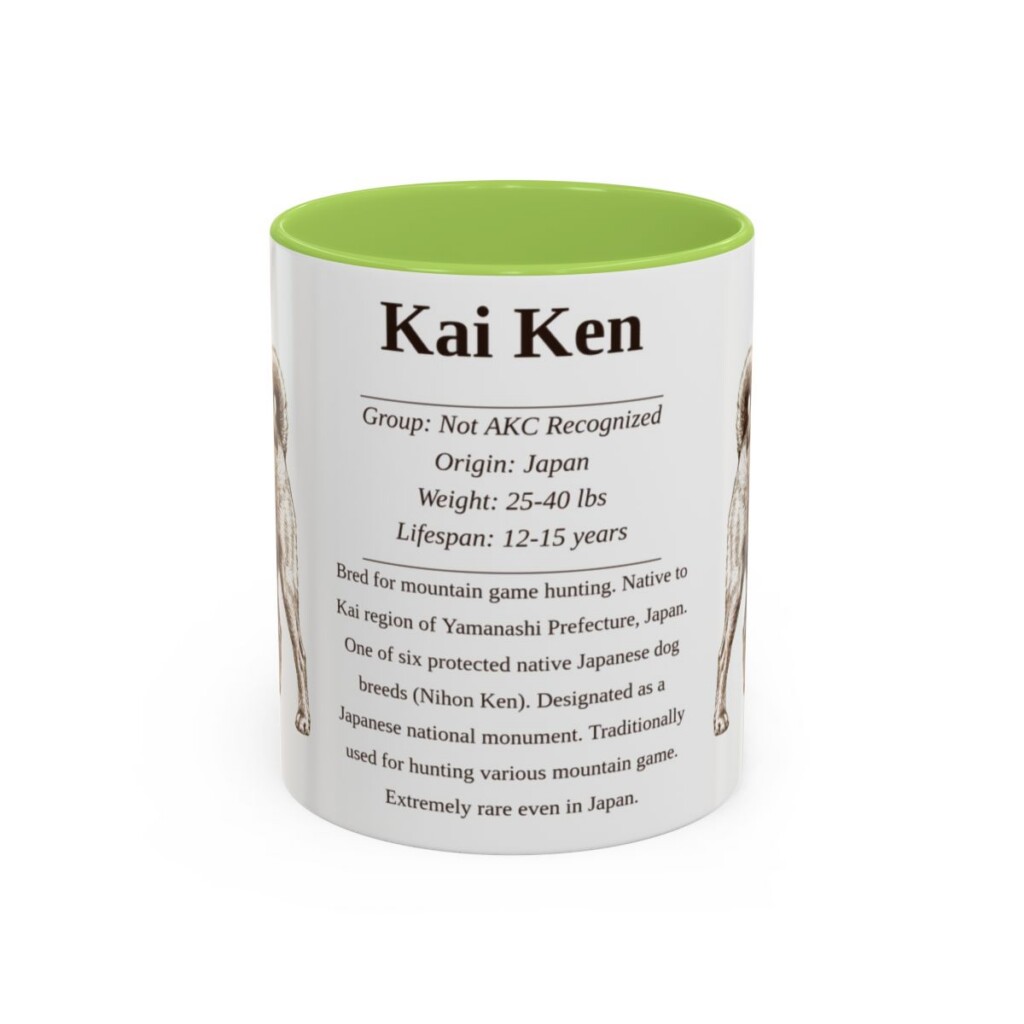 11oz Kai Ken Mug, Light Green, front view
