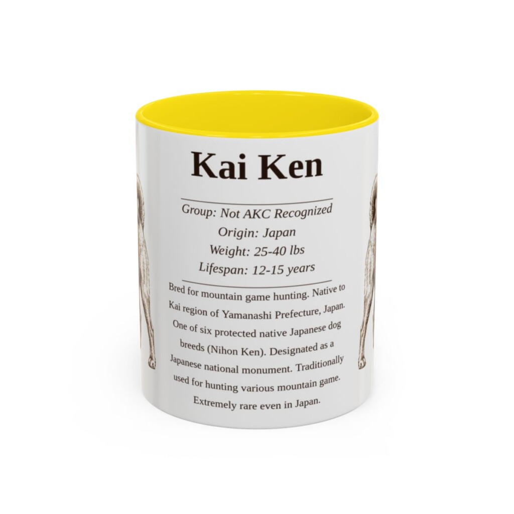 11oz Kai Ken Mug, Yellow, front view