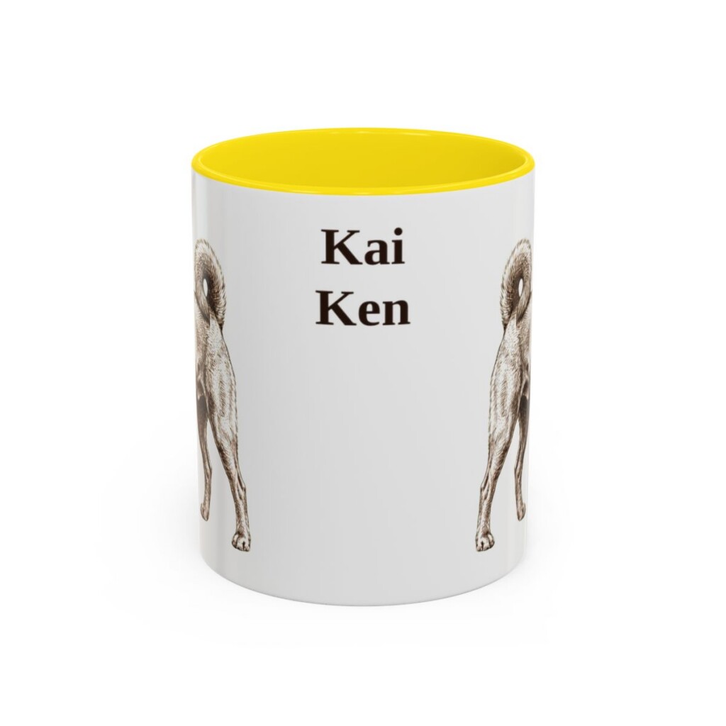 11oz Kai Ken Mug, Yellow, front view