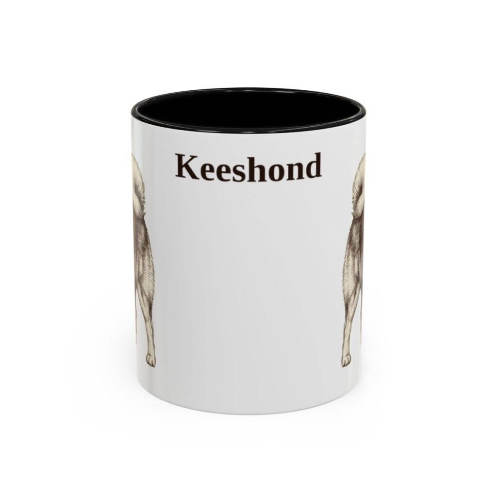 11oz-keeshond-mug-black-front 11oz Keeshond Mug, Black, front view