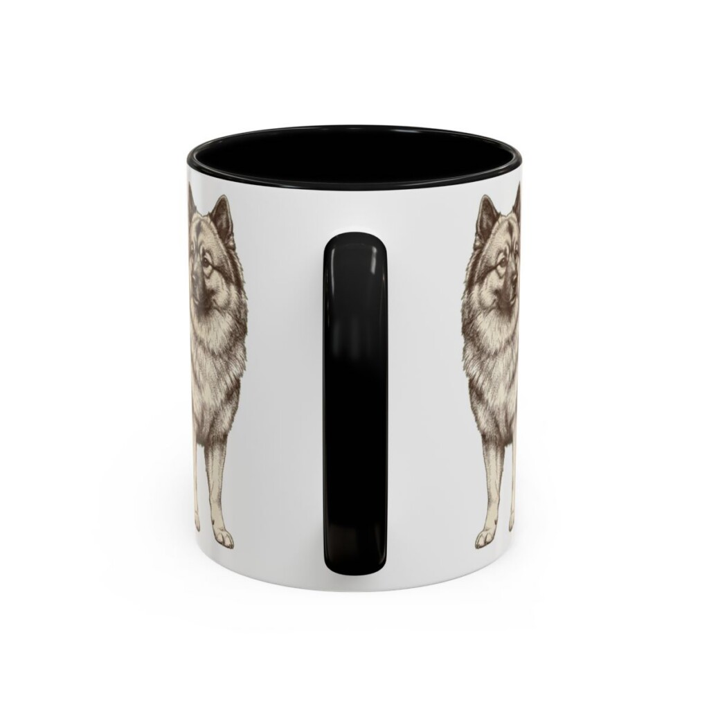 11oz-keeshond-mug-dad-black-back 11oz Keeshond Dog Dad Mug, Black, back view