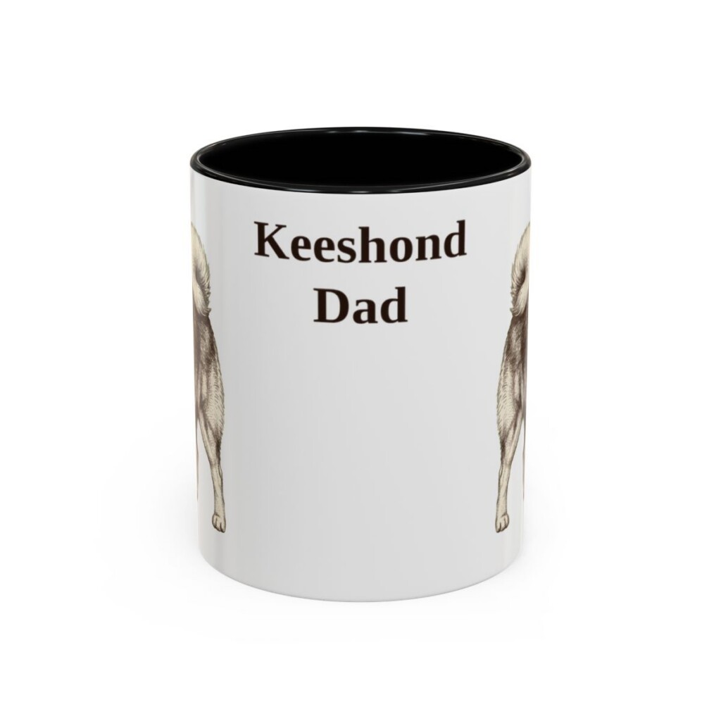11oz-keeshond-mug-dad-black-front 11oz Keeshond Dog Dad Mug, Black, front view
