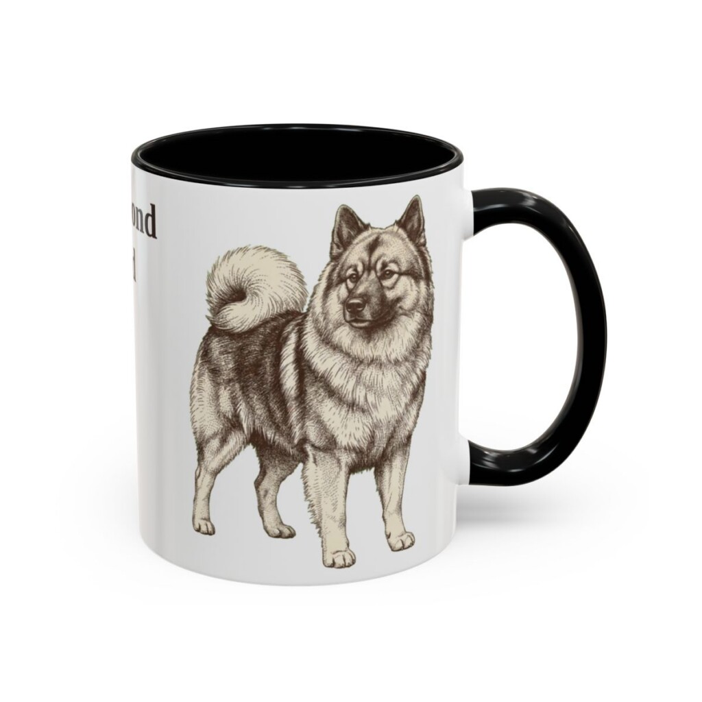 11oz-keeshond-mug-dad-black-right 11oz Keeshond Dog Dad Mug, Black, right side view