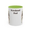 11oz-keeshond-mug-dad-light-green 11oz Keeshond Dog Dad Mug, Light Green, front view