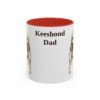11oz-keeshond-mug-dad-red 11oz Keeshond Dog Dad Mug, Red, front view
