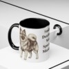 11oz Funny Keeshond Mug, Black, lifestyle photo