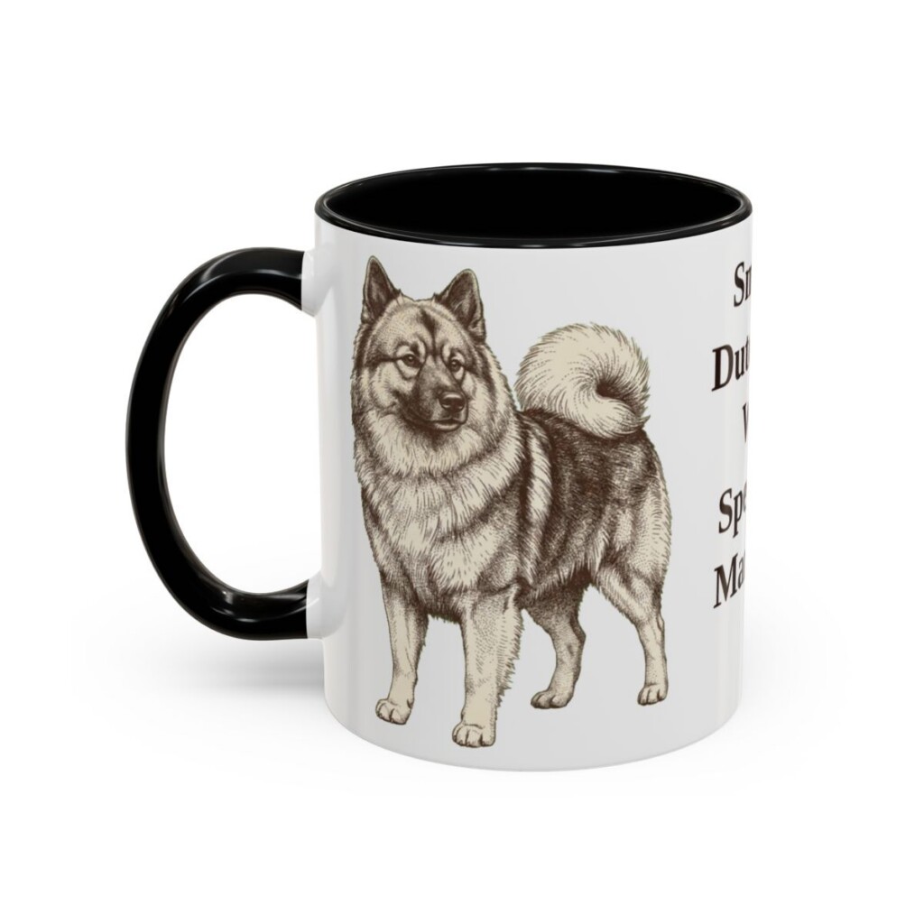 11oz Funny Keeshond Mug, Black, left side view