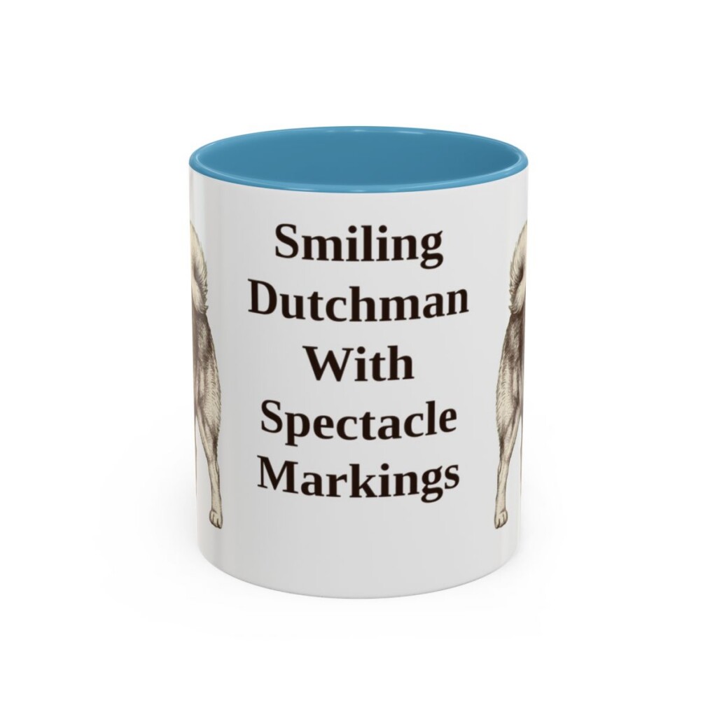 11oz Funny Keeshond Mug, Light Blue, front view