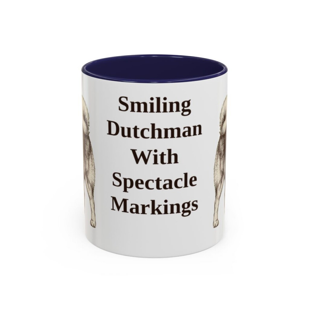 11oz Funny Keeshond Mug, Navy, front view
