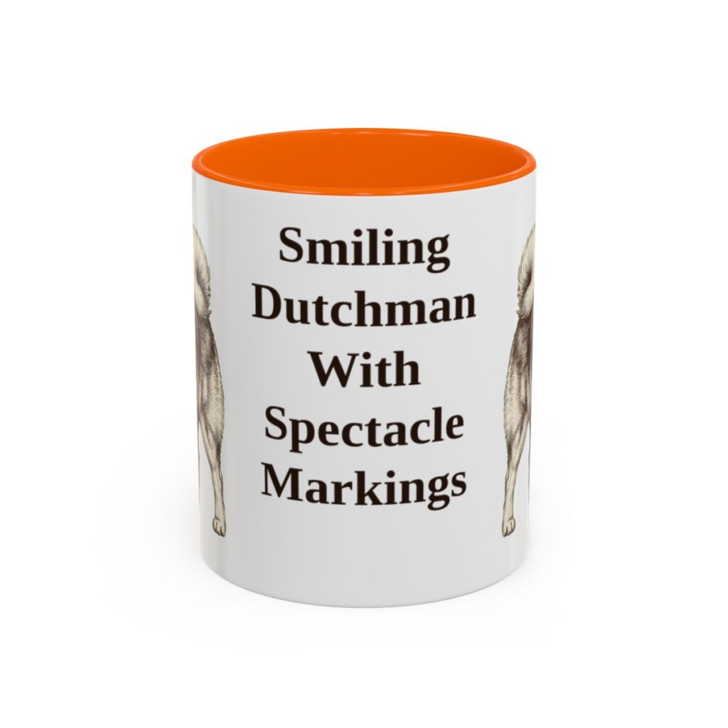11oz Funny Keeshond Mug, Orange, front view