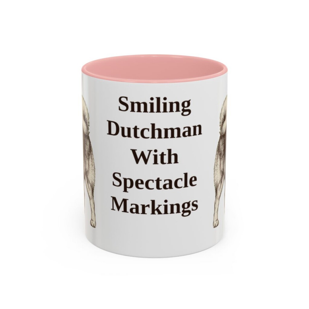 11oz Funny Keeshond Mug, Pink, front view