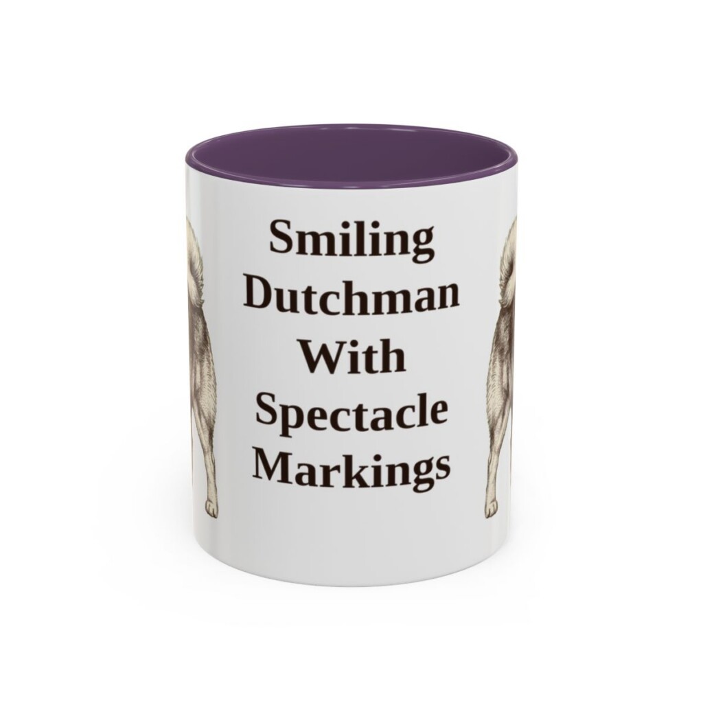 11oz Funny Keeshond Mug, Purple, front view