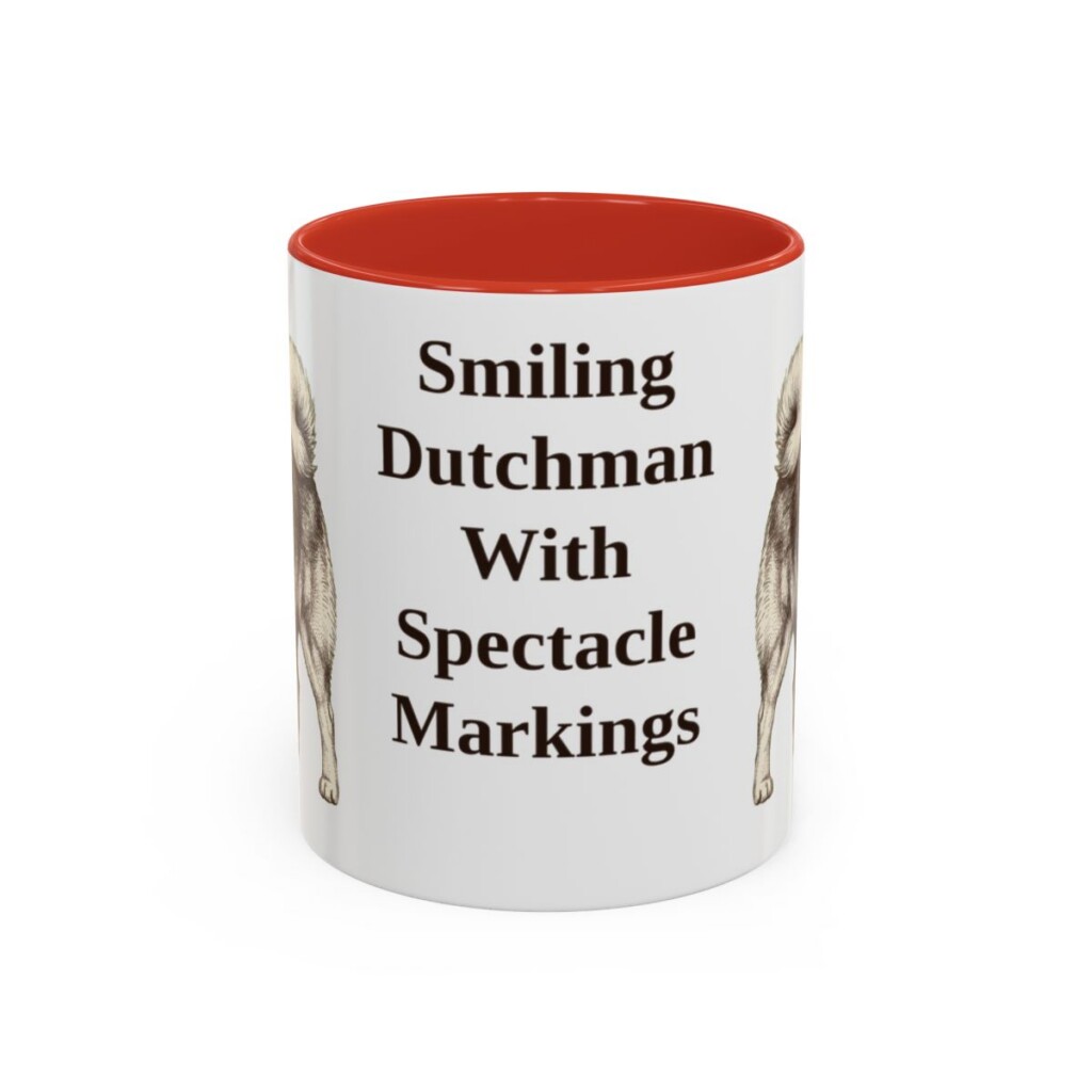 11oz Funny Keeshond Mug, Red, front view