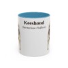 11oz Keeshond Latin Mug, Light Blue, front view