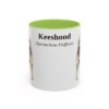 11oz Keeshond Latin Mug, Light Green, front view