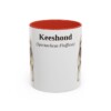 11oz Keeshond Latin Mug, Red, front view