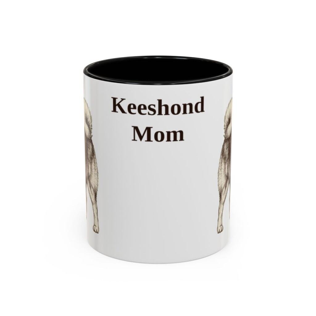 11oz Keeshond Dog Mom Mug, Black, front view