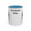 11oz Keeshond Dog Mom Mug, Light Blue, front view