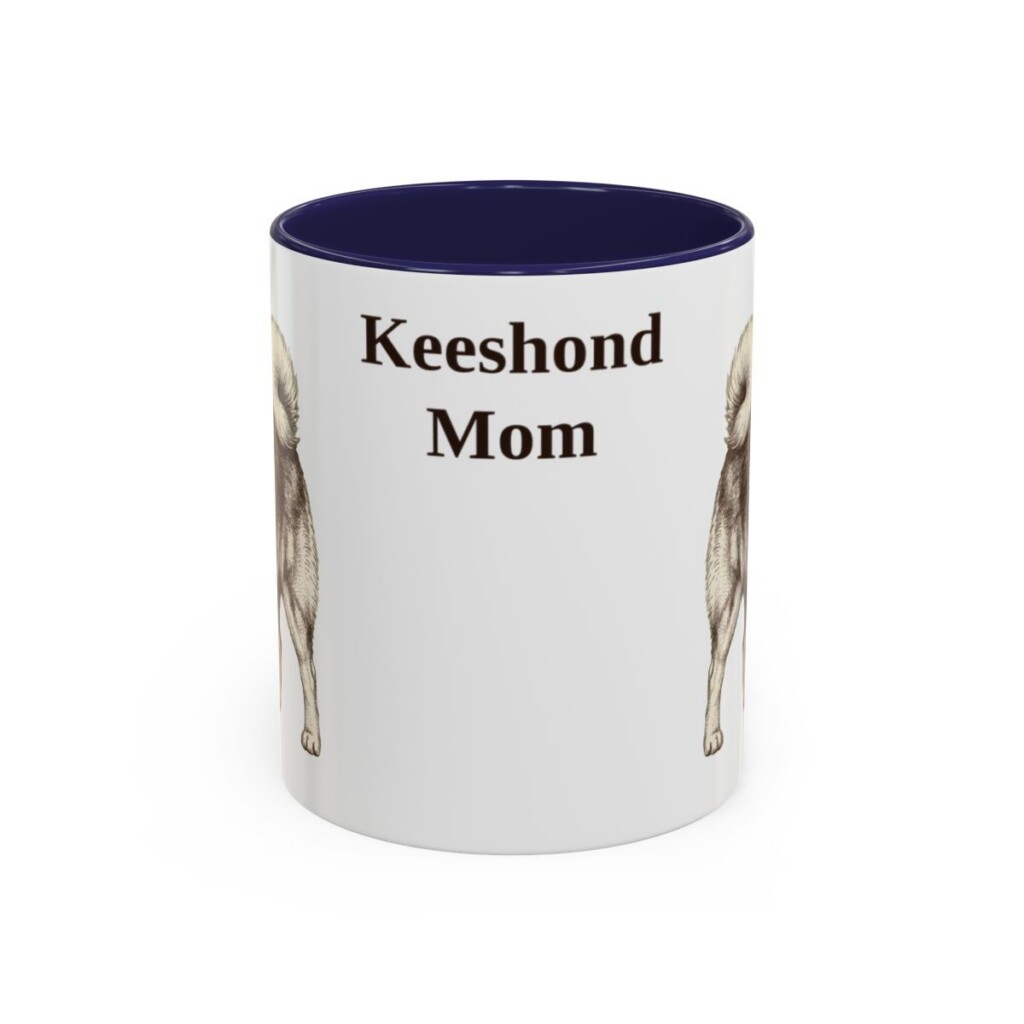 11oz Keeshond Dog Mom Mug, Navy, front view