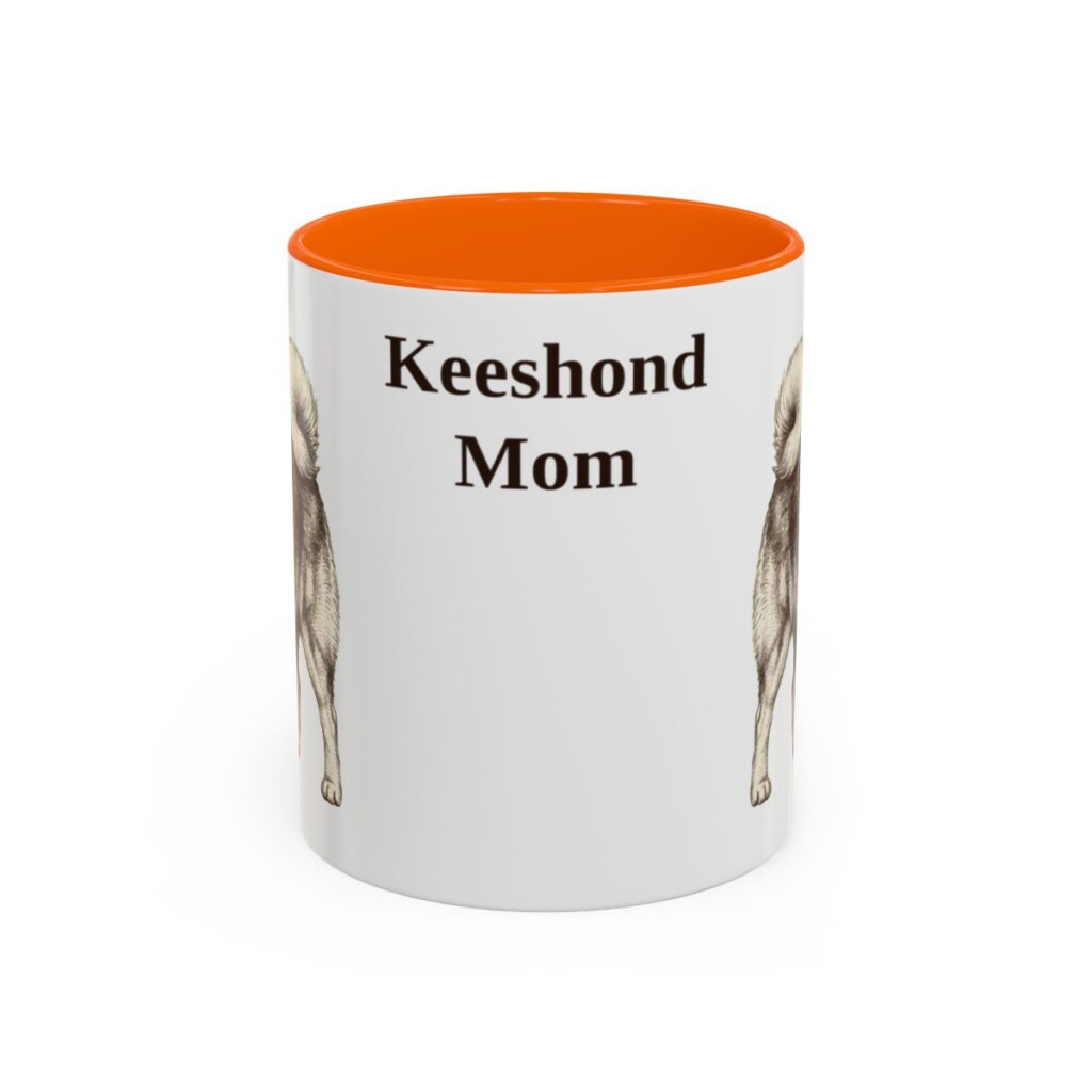 11oz Keeshond Dog Mom Mug, Orange, front view