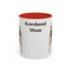 11oz Keeshond Dog Mom Mug, Red, front view
