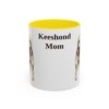 11oz Keeshond Dog Mom Mug, Yellow, front view