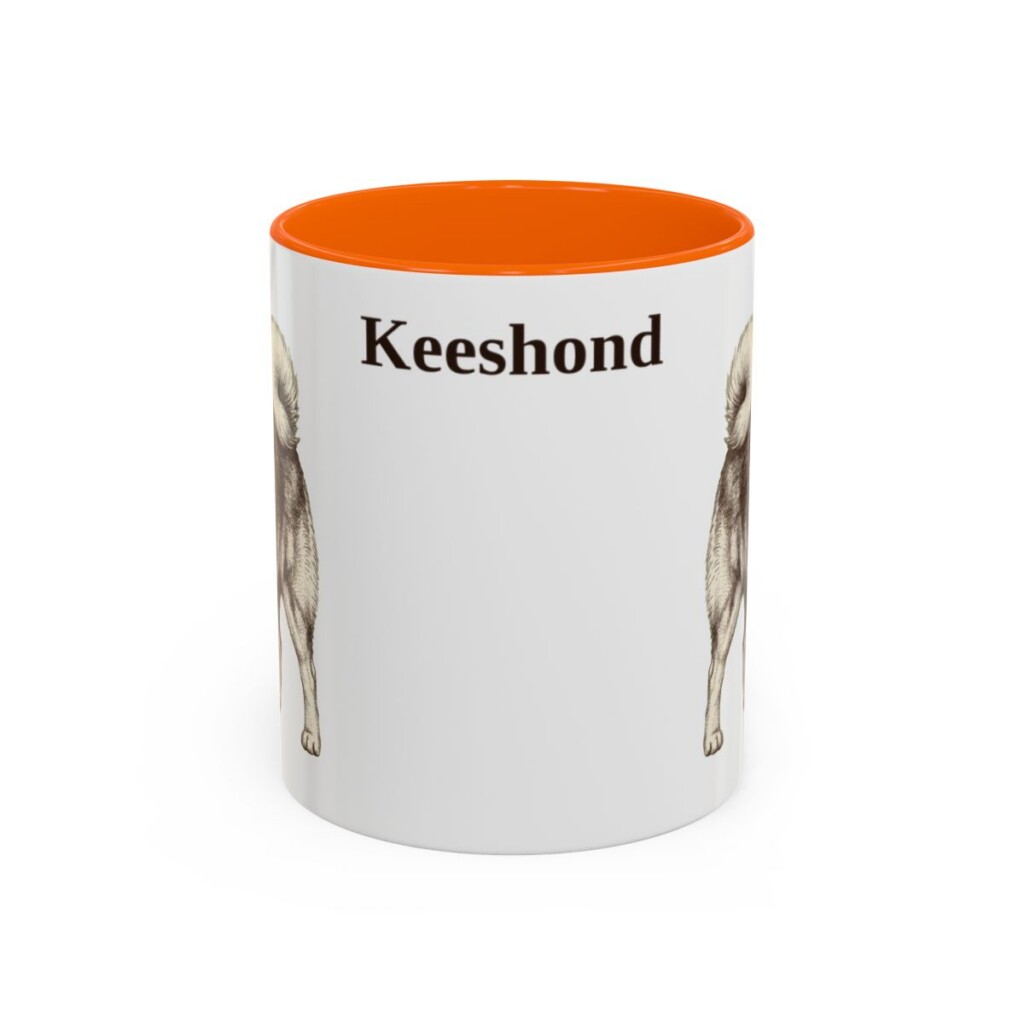 11oz-keeshond-mug-orange 11oz Keeshond Mug, Orange, front view