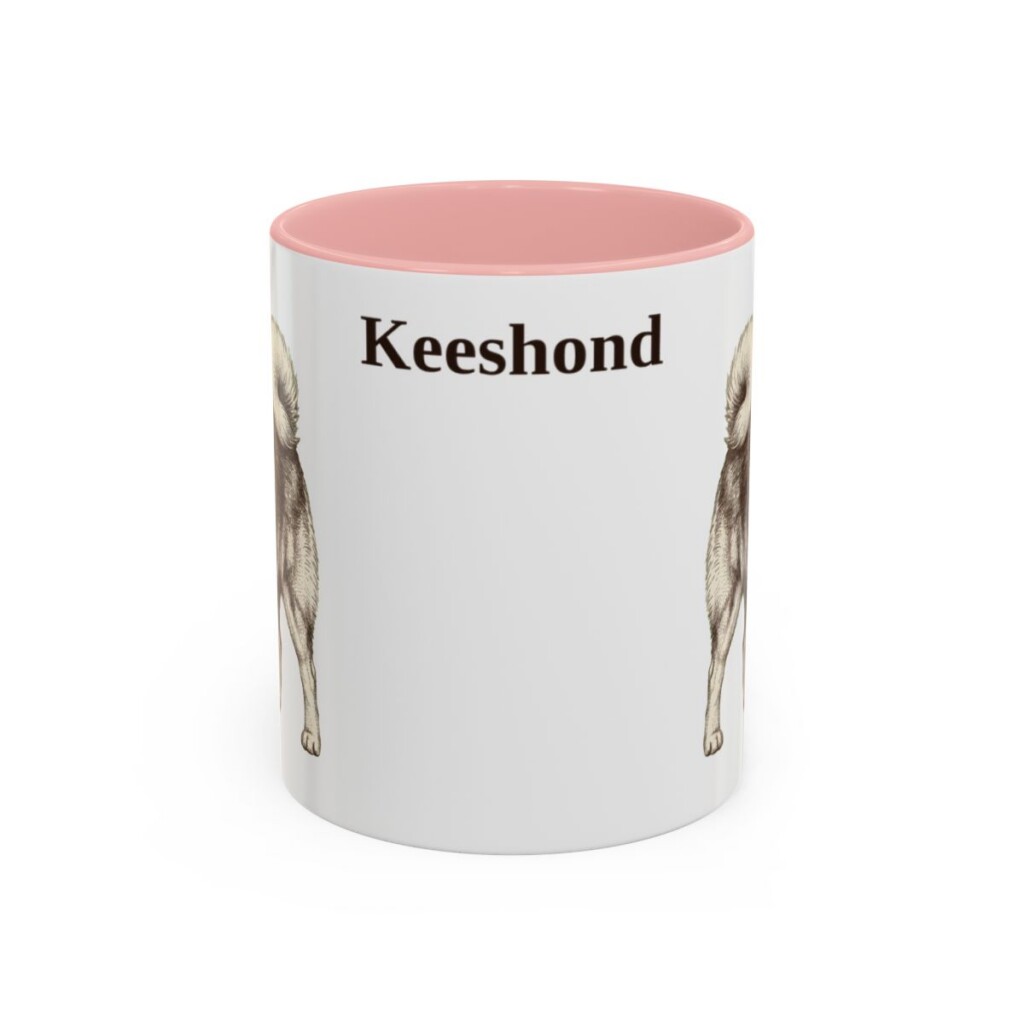 11oz-keeshond-mug-pink 11oz Keeshond Mug, Pink, front view