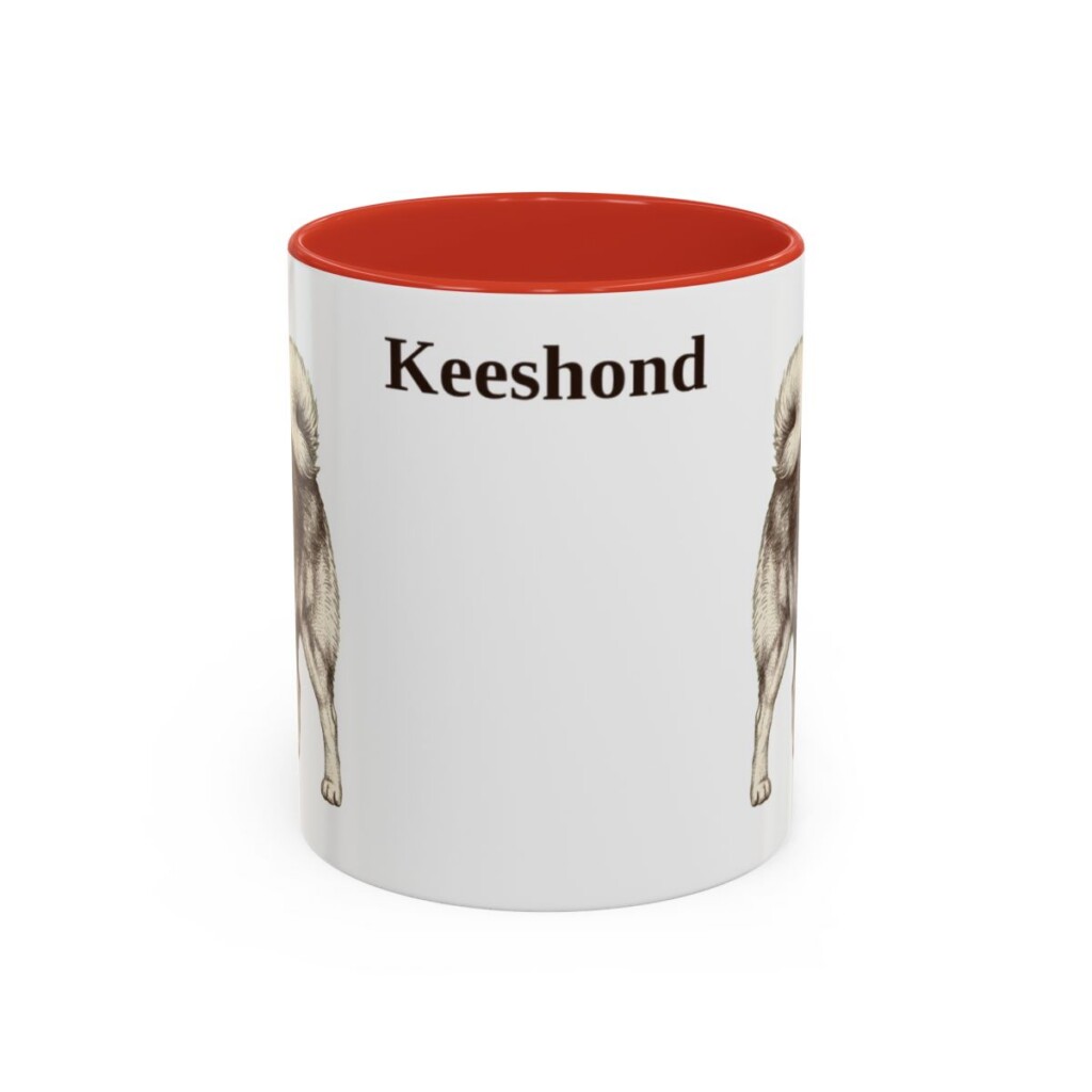 11oz-keeshond-mug-red 11oz Keeshond Mug, Red, front view