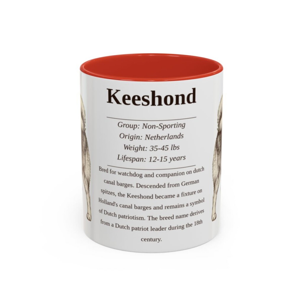 11oz Keeshond Mug, Red, front view