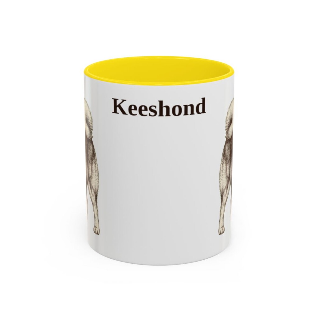 11oz-keeshond-mug-yellow 11oz Keeshond Mug, Yellow, front view